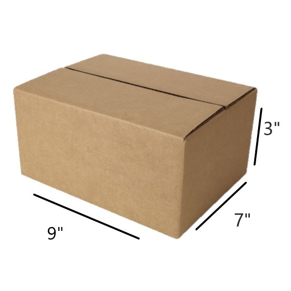 9 x 7 x 3" Flat Corrugated Boxes Brown ECT-32 250 Pcs 